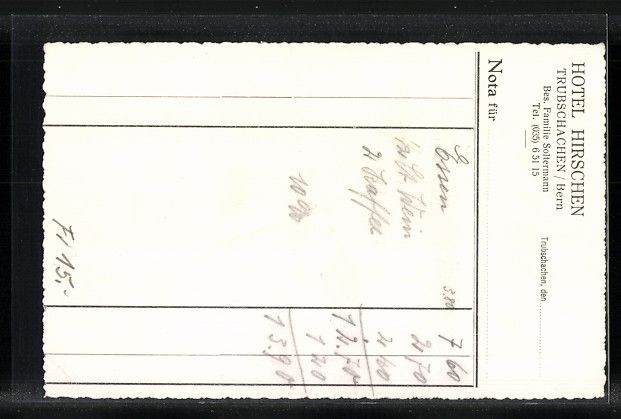 Cartoline postali: Trubschachen, Blick auf das Hotel Hirsch – Usato da Berlin venduto da bartko-reher 1