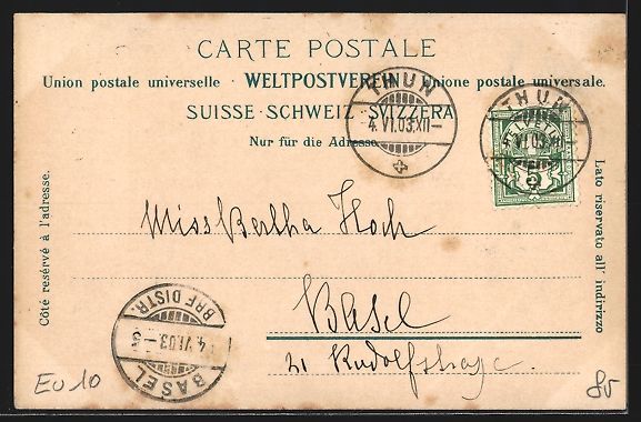 Cartoline postali: Thun, Strasse mit Geschäften und Häuse – Usato da Berlin venduto da bartko-reher 1