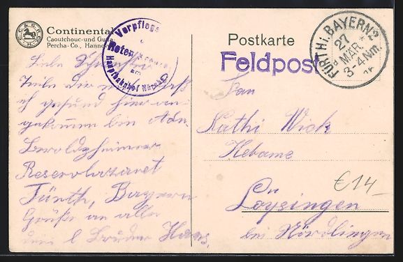 Cartoline postali: Hannover, Continental Caoutchouc- und Gu – Usato da Berlin venduto da bartko-reher 1