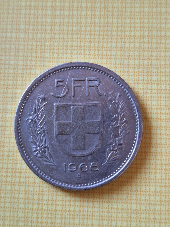 Pièce de 5 Francs Suisse 1968
