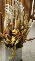 Herbstdeko plastikgräser Gesteck Vintage Vase