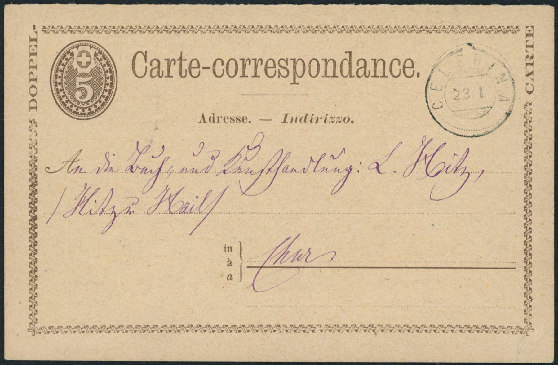 Alle Briefmarken: GR Celerina - Zwergstempel - Karte – Gebraucht aus Schindellegi von leecollect
