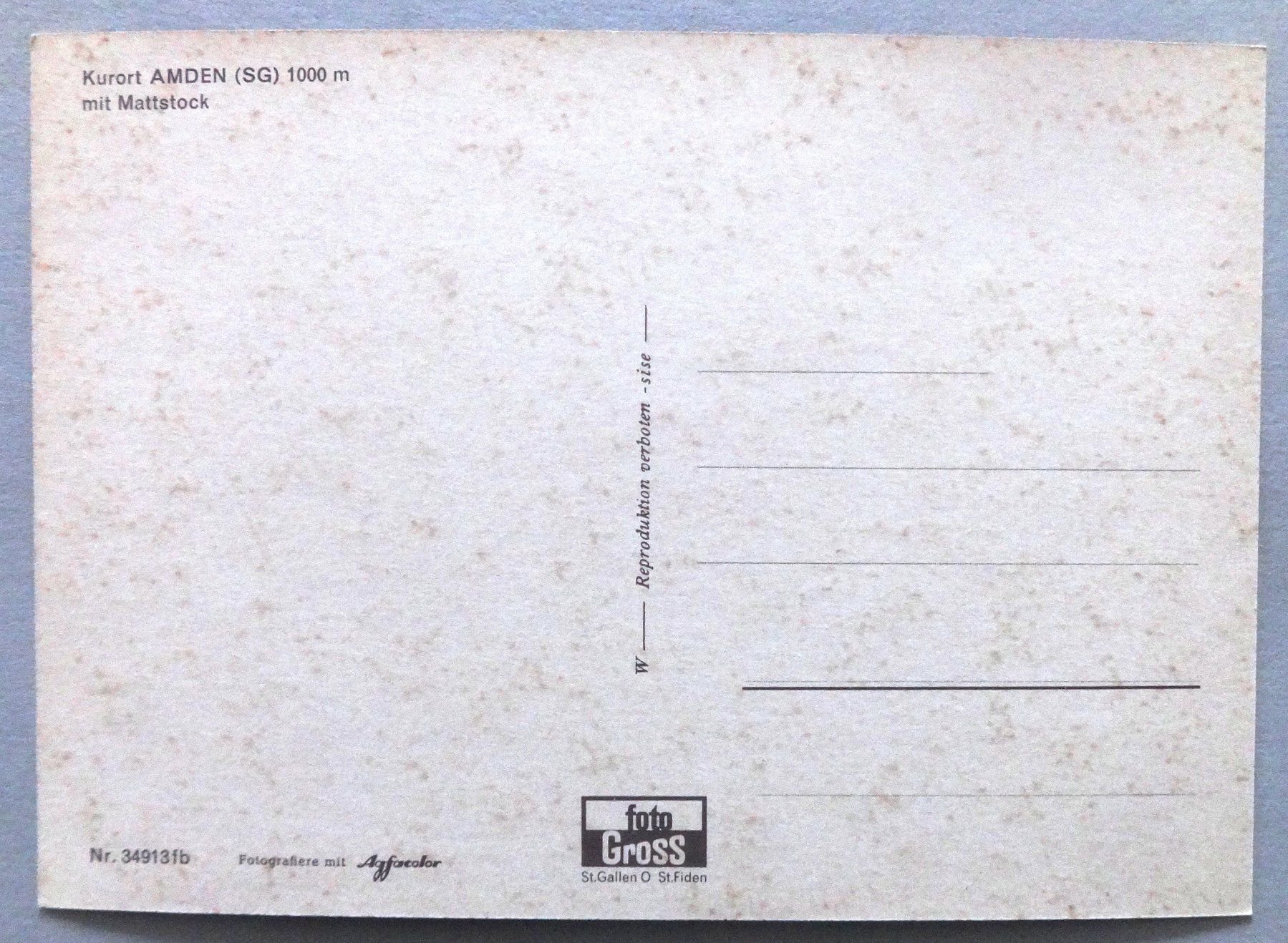 Cartes postales: Kurort Amden (SG) 1000 m – D'occasion à Fétigny par Billy2miny 1