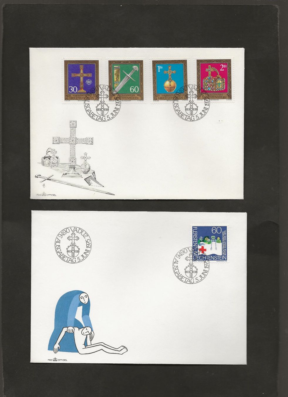 Tutti i francobolli: 32 FDC Liechtenstein 1974 bis 1976 , 1980 bis 1982 – Usato da Au ZH venduto da xelagreb01 5