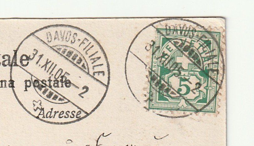 Cartoline postali: Ansichtskarte Davos Schiahorner 31.12.1905 – Usato da St. Gallen venduto da Ricardo_Deals 2