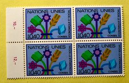 4 er Block Nations Unies ungestempelt Siehe Original Fotos ﻿