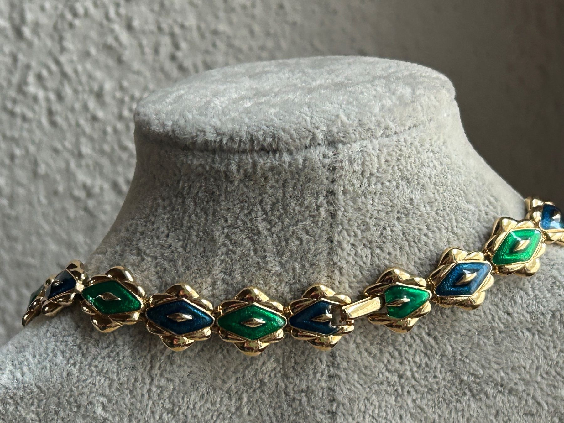Ketten: Vintage Kette Emaille grün blau – Gebraucht aus Basel von bellespirit 3