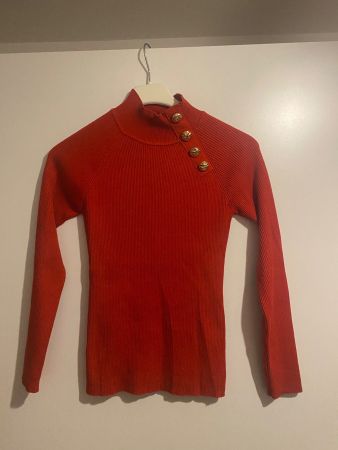 Zebra Pullover rot Grösse S