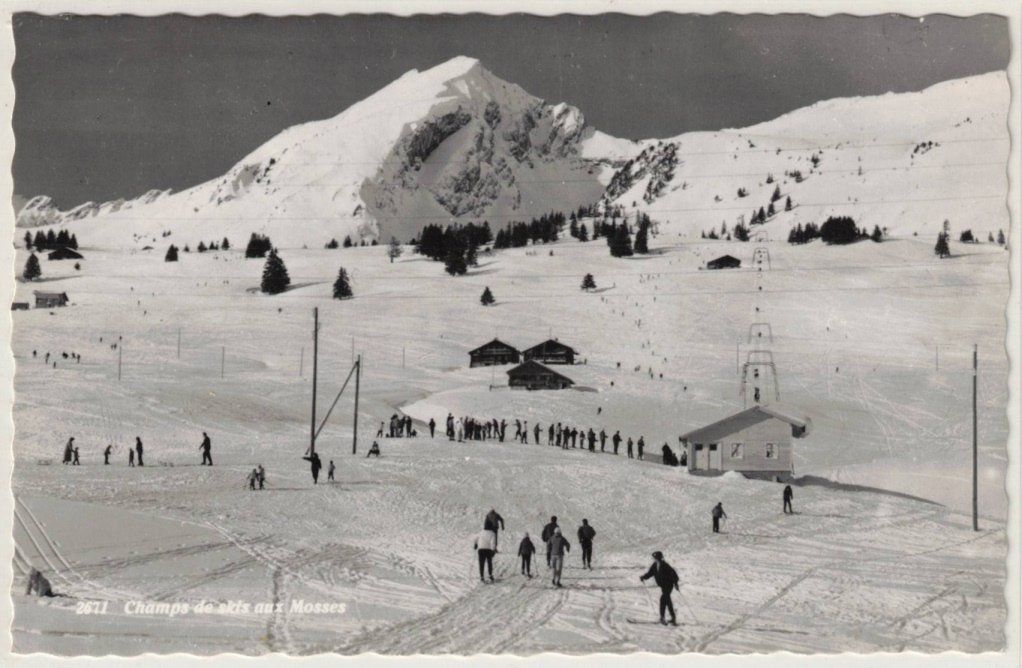 Ansichtskarten: Col des Mosses - Skilift mit Gros Van – Gebraucht aus Binningen von Mountainrider
