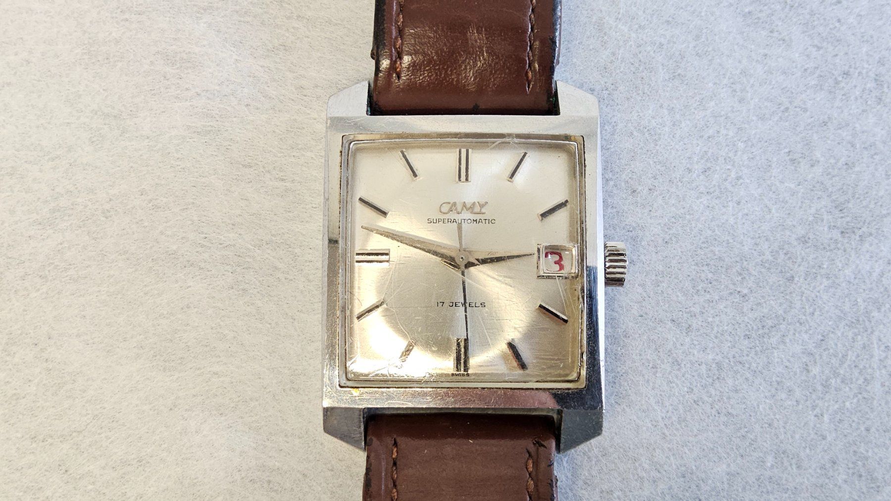 Orologi: Montre automatic vintage Camy Superautomatic avec dâte – Usato da Malleray venduto da Frederic24 2