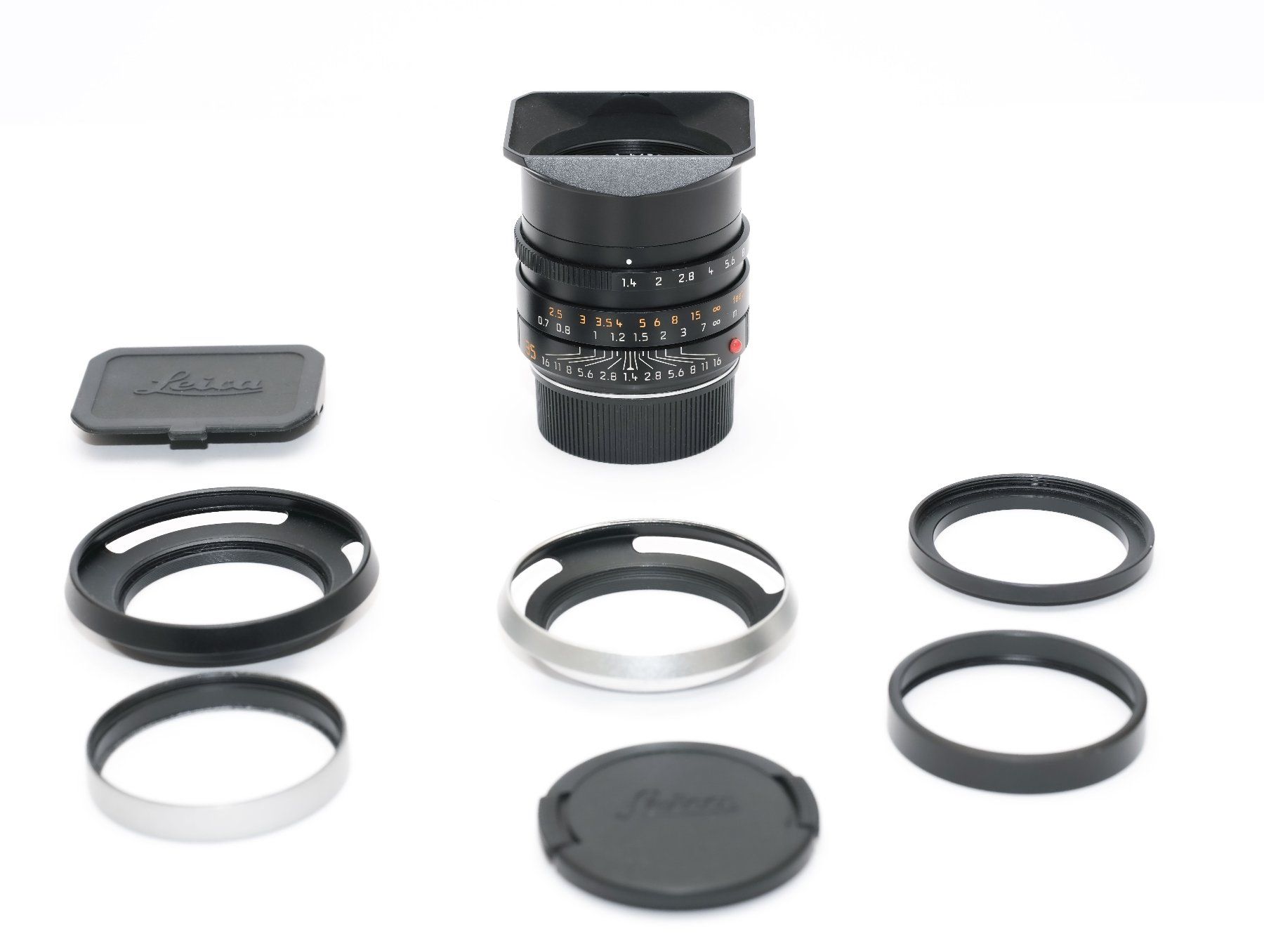 Leica Obiettivi: Leica Summilux FLE 35mm 1,4 TOP, complet + accessoires – Usato da Lausanne venduto da 1000steps 1