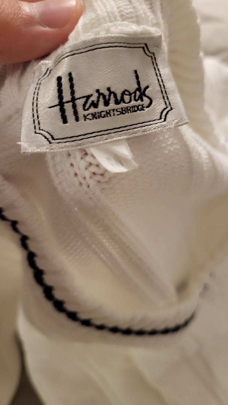 Maglioni & Felpe: Harrods White Knitted Cotton V-neck Jumper – Usato da Carouge GE venduto da chr_5xdw 2
