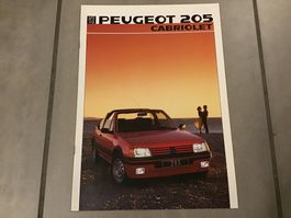 Peugeot 205 Cabriolet Verkaufsprospekt 10 Seiten 1986
