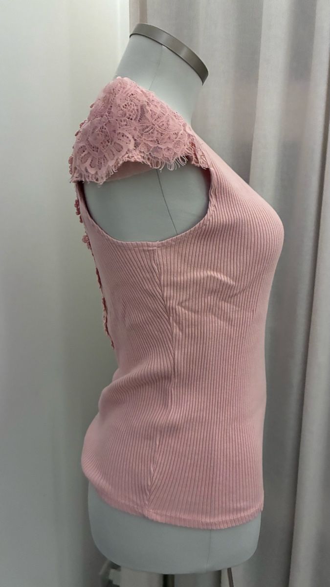 Top: Morgan Top in Altrosa mit Spitze, Grösse S – Nuovo (secondo la descrizione) da Bäretswil venduto da Viechel 1