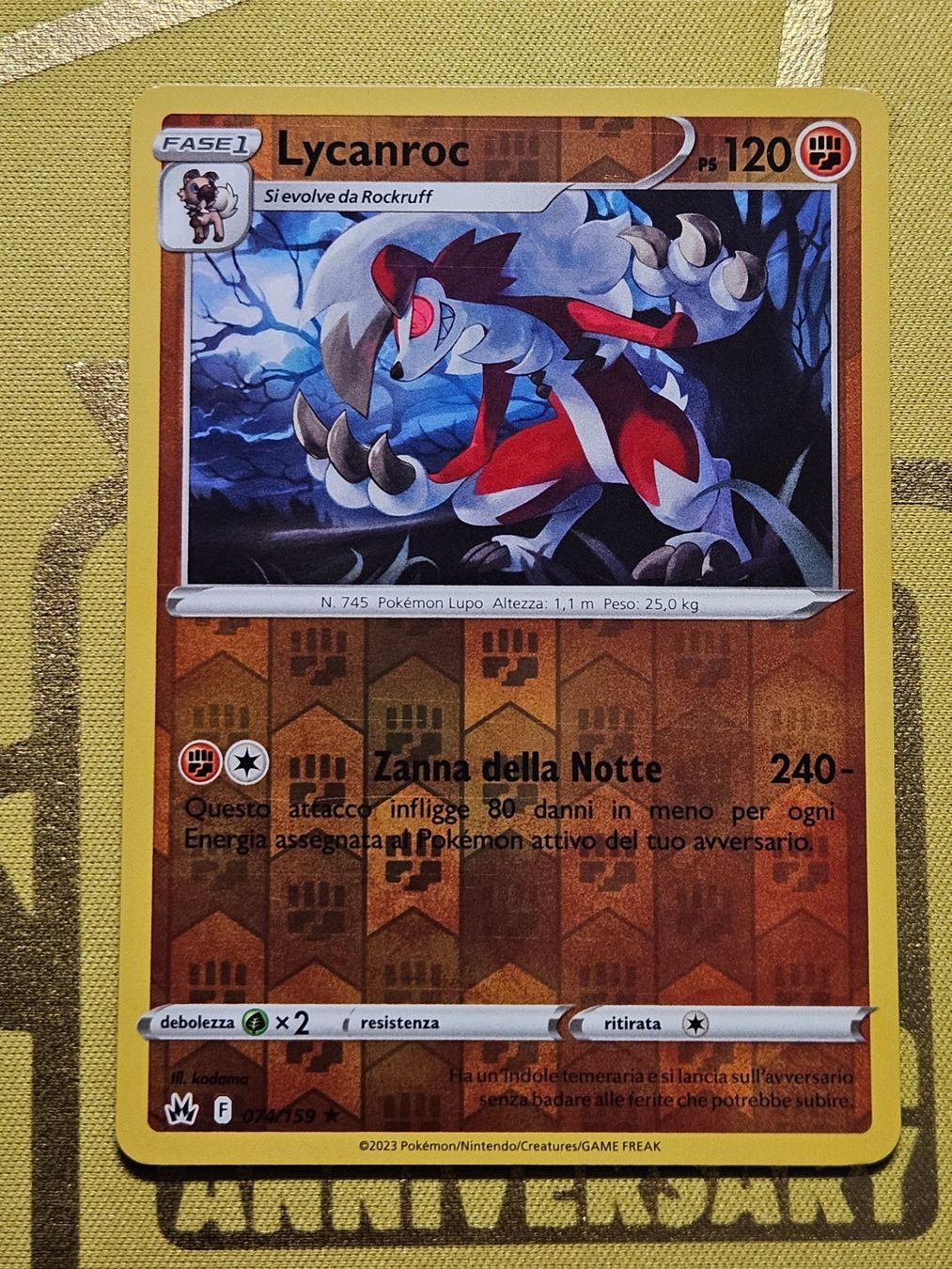 Pokémon Carte collezionabili: Crown Zenith - Lycanroc 074/159 – Usato da Bellinzona venduto da Pokemarco