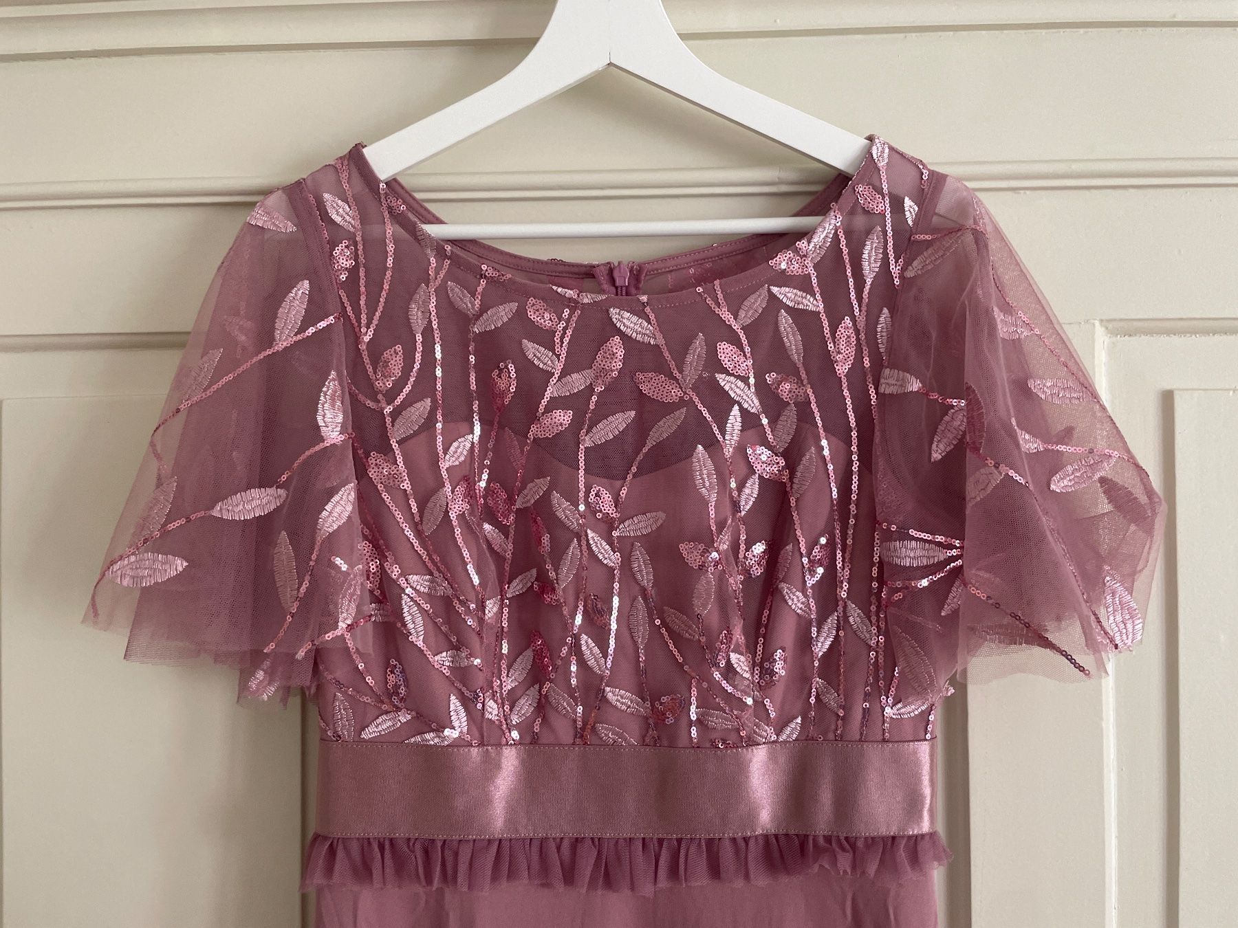 Kleider: Abendkleid, rosa, Bodenlang, Grösse M mit Pailletten – Gebraucht aus St. Gallen von ann_llt9