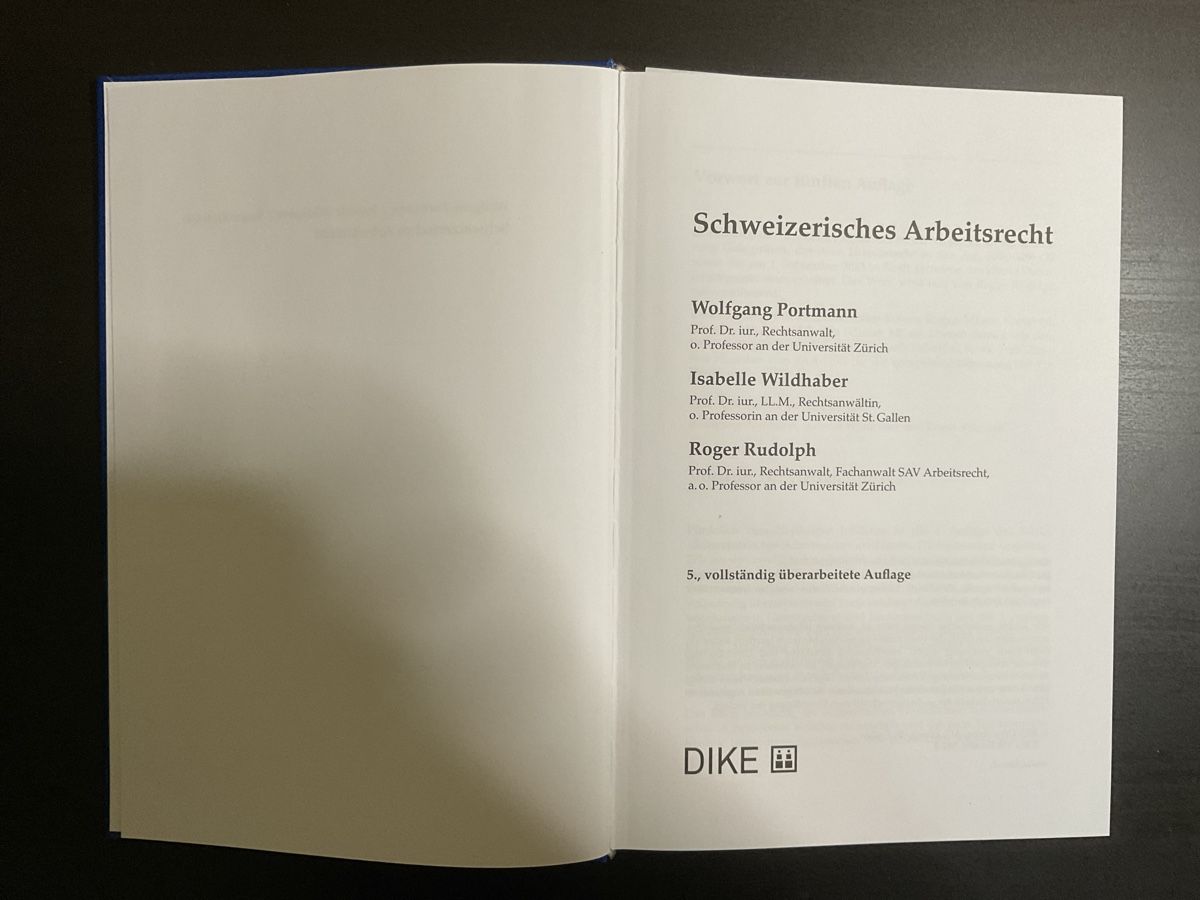 Libri: Schweizerisches Arbeitsrecht, 5. Auflage – Usato da Zürich venduto da chira___ 1