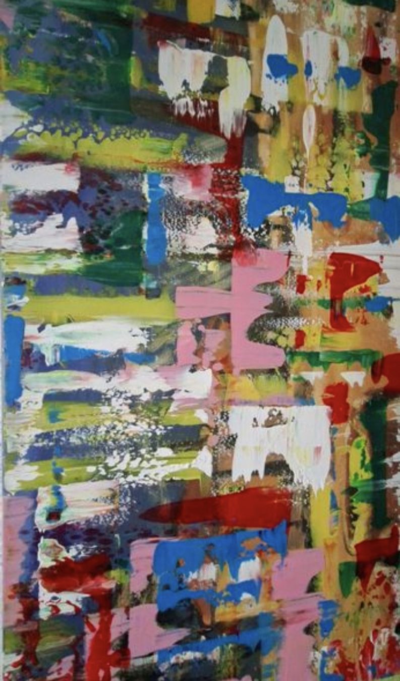 Dipinti: Gemälde " Bunt " handmade 88×88×3 – Nuovo (secondo la descrizione) da Riehen venduto da Steinbock1970 3