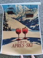 Affiche décorative motif après-ski montagne état neuf