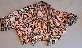 Sommer Cardigan Gr. S Leopardenmuster Blumenmuster