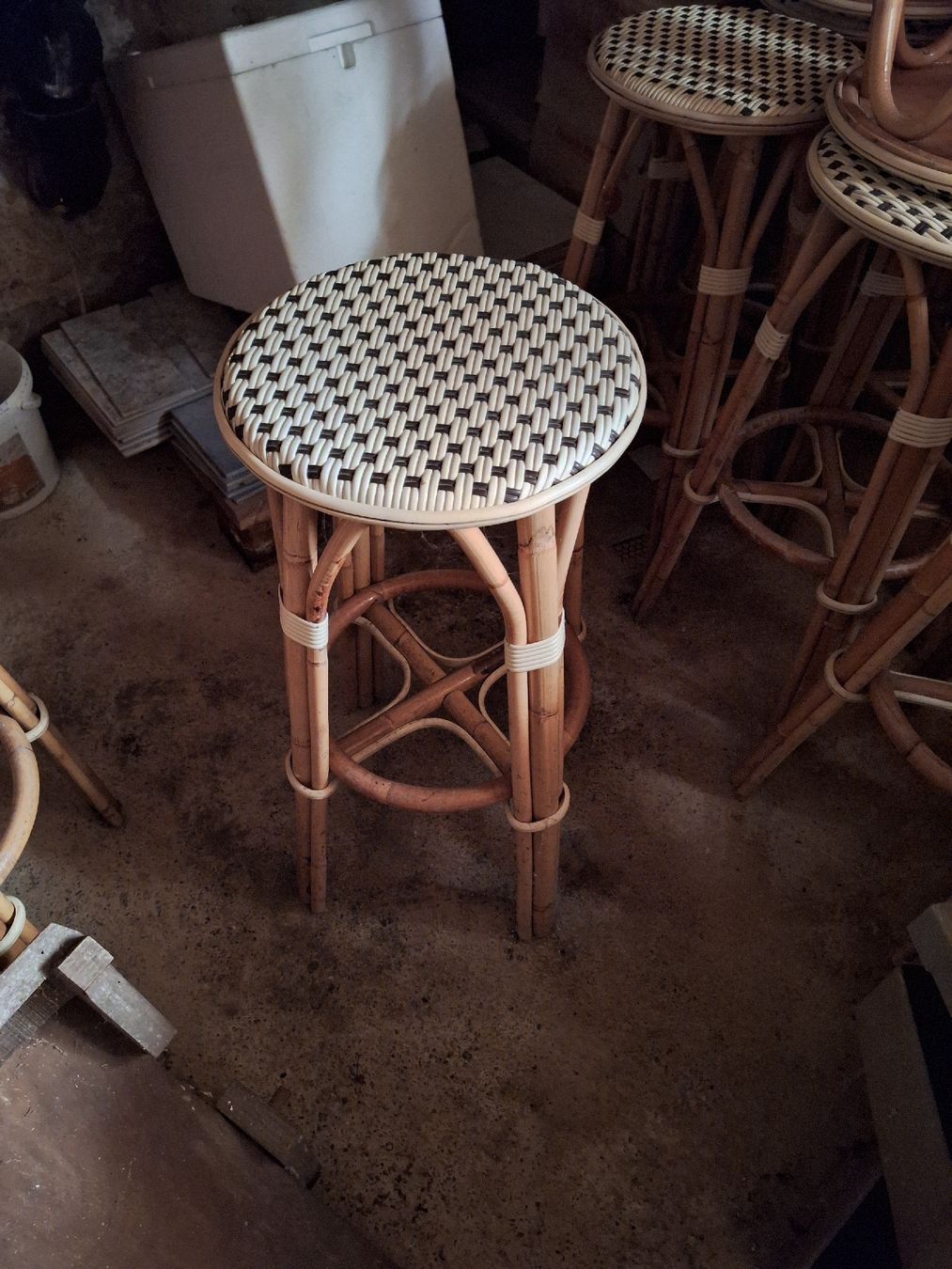 Hocker: Vintage Barhocker Bambus Retro – Gebraucht aus Thundorf von MFrick01