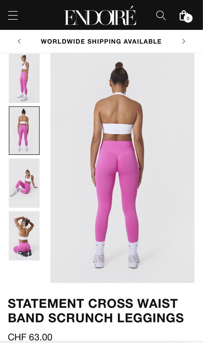 Leggings: ENDOIRÉ V-Shape Leggins Grösse M, pink – Nuovo e nell'imballaggio originale da Eglisau venduto da Brewster1 1