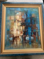 Tableau abstrait huile sur toile encadré