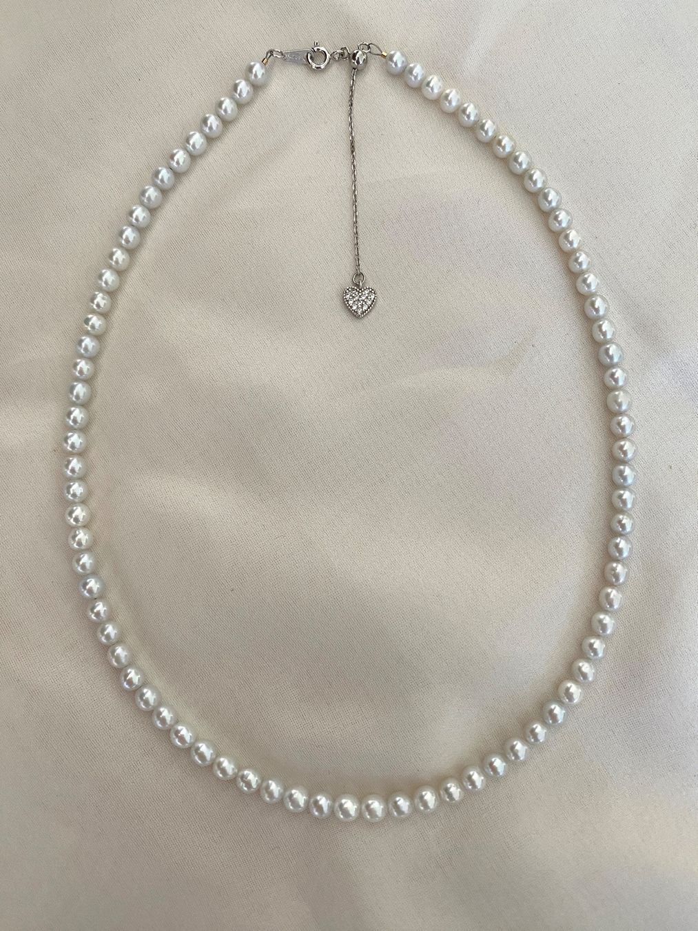Catenine: 5mm Süsswasserperlen Kette echte – Nuovo e nell'imballaggio originale da Sarnen venduto da Yingsperlen4