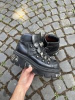 New Rock M-220-C2 Black Leather Platform Boots EU 42 Gothic