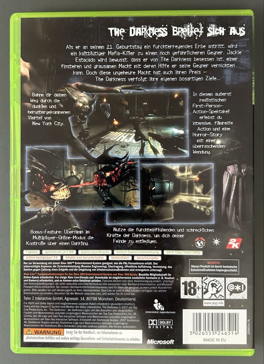 Jeux: The Darkness - Xbox 360 – D'occasion à Obfelden par jenxbp 1