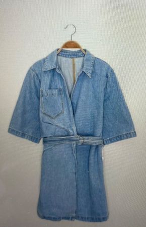 Wunderschönes Denim Wickelkleid Gr. S
