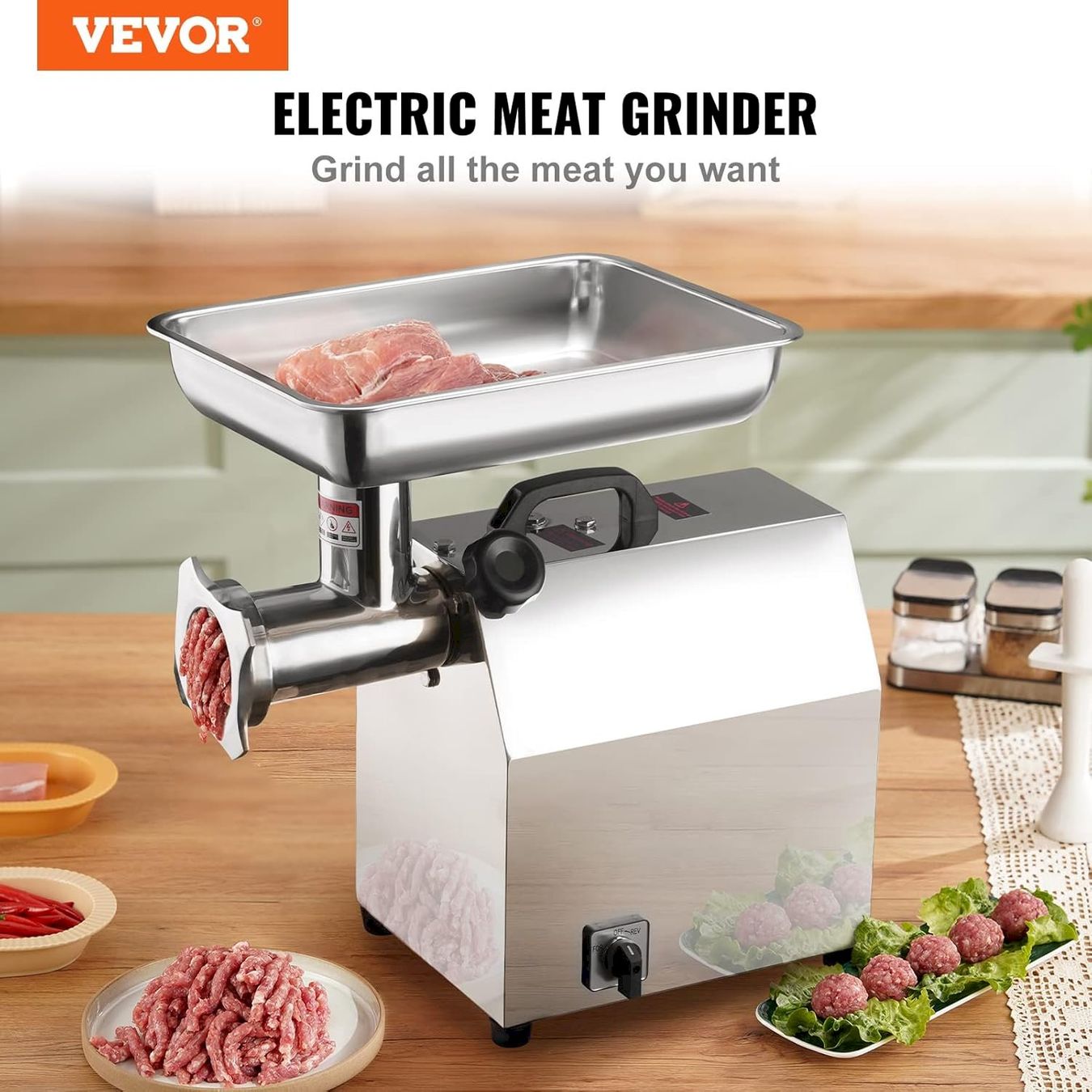 Attrezzatura professionale & Gastronomia: VEVOR Fleischwolf 1100W Edelstahl 304 – Nuovo e nell'imballaggio originale da Bottighofen venduto da zaap 4