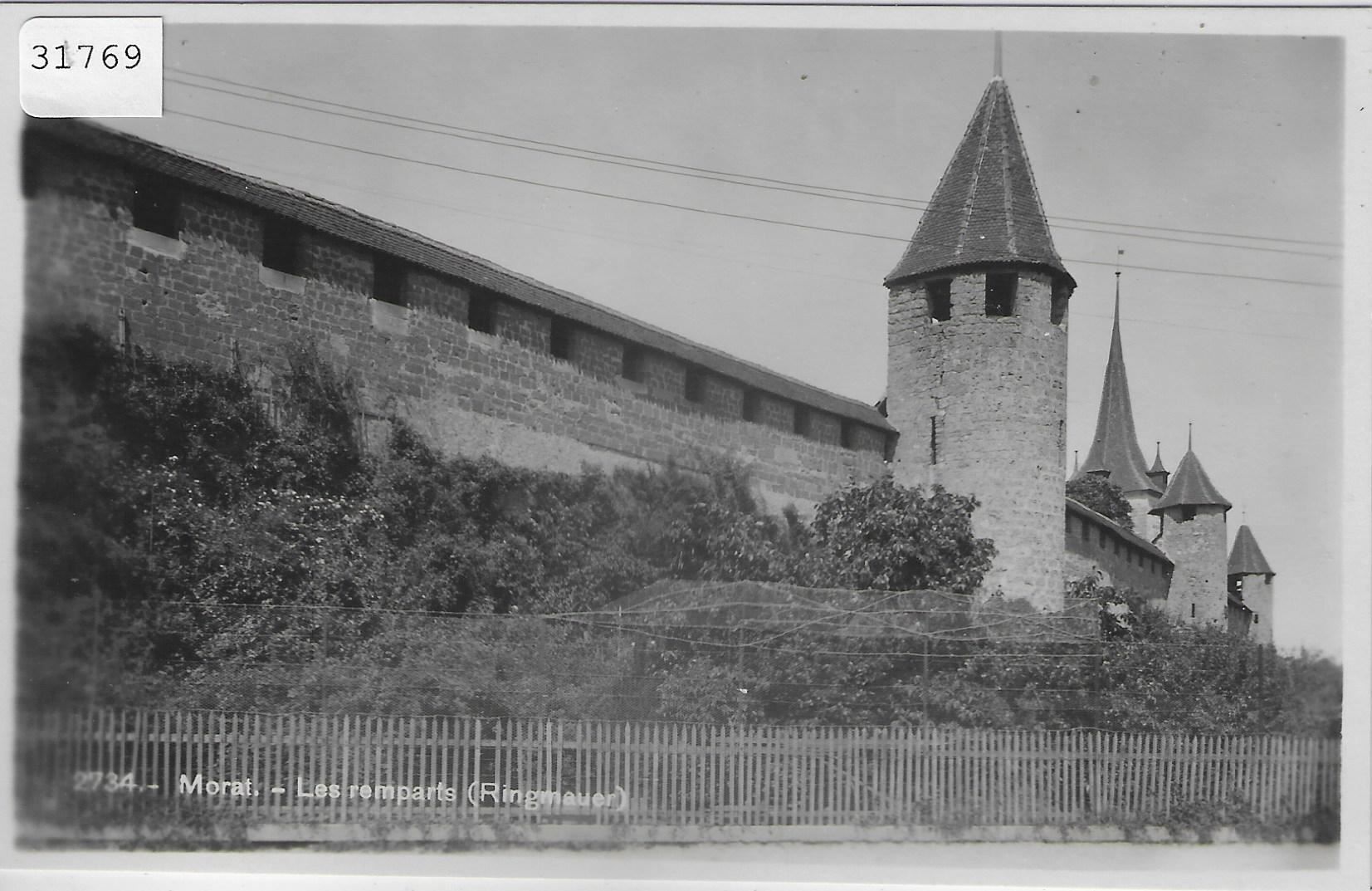 Cartes postales: Murten Morat - Les remparts - Ringmauer – D'occasion à Ettingen par Kartenplanet