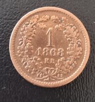 Schweizer Münze 1 Rappen 1868 KB im guten Zustand
