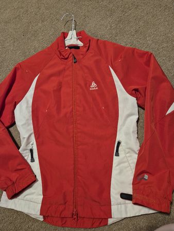 Odlo Damen windbreaker Jacke, Grösse XS /S, Rot/Weiss - Top