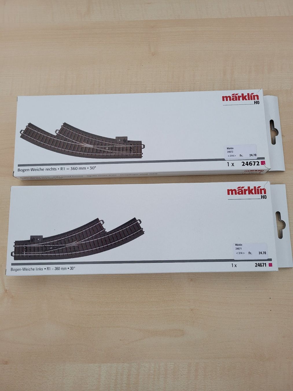 Märklin Bogen-Weichen 24671 & 24672 C-Gleis (Neu (gemäss Beschreibung ...