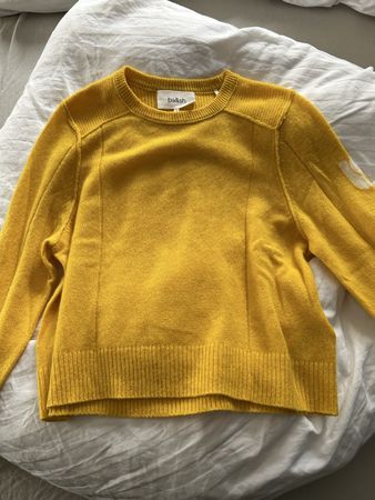 Pull ba&sh jaune 100% cachemire taille 1 bon état