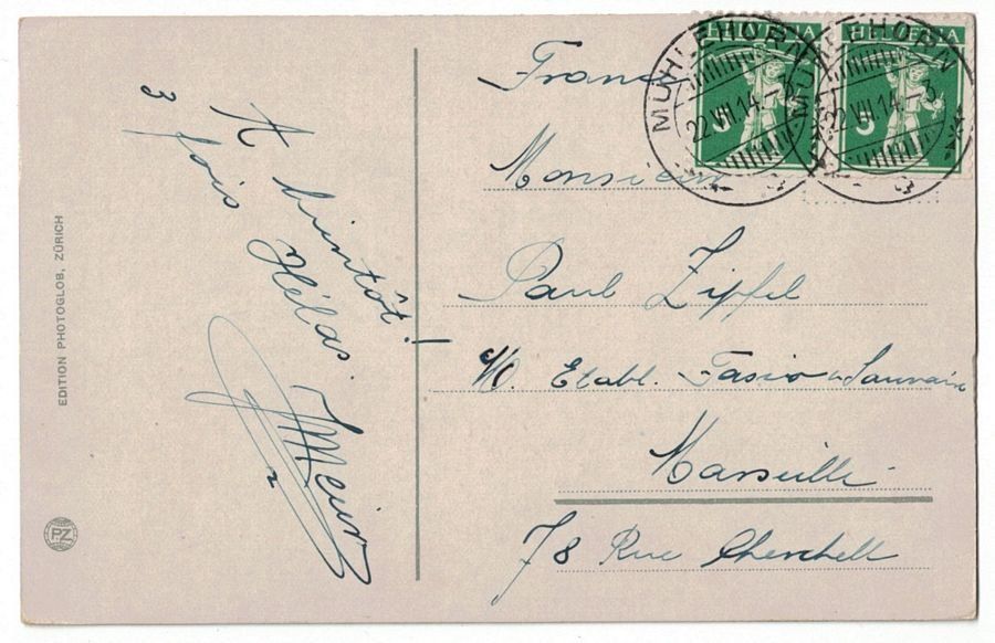 Cartoline postali: Mühlehorn, gelaufen 1914 – Usato da Frauenfeld venduto da POML 1