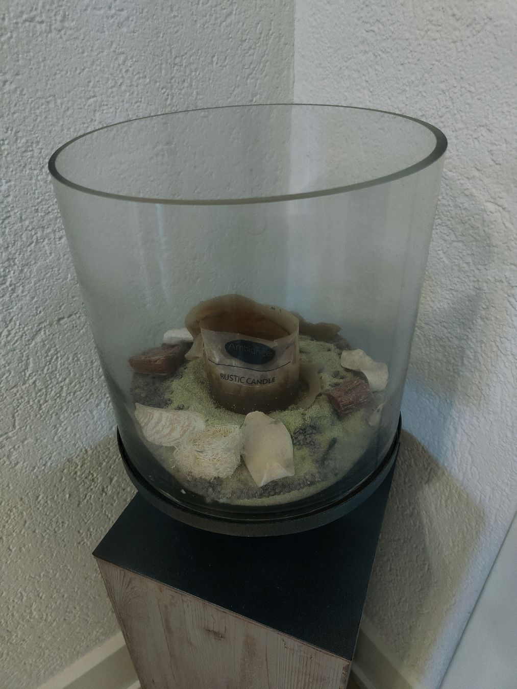 Alle Dekorationen: Windlicht mit Glasschale und HolzSäule – Gebraucht aus Malters von leif 1