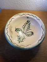 Rustikale Keramikschale mit Pflanzenmuster - Vintage!