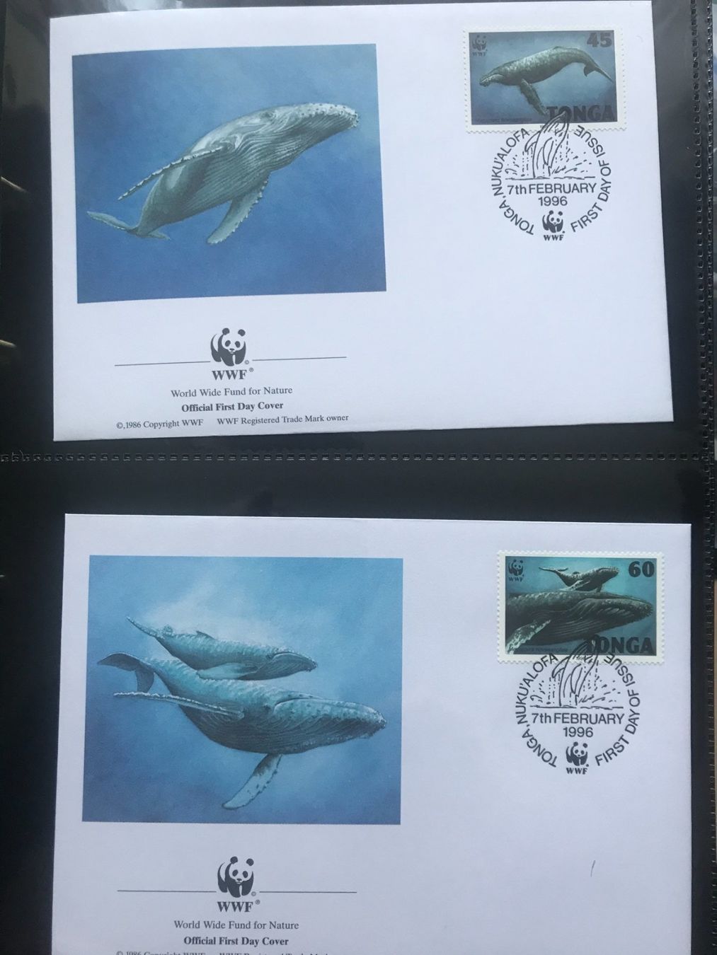 Tutti i francobolli: Tonga 1996 WWF Satz Buckelwal illustrierte Ersttagsbriefe – Nuovo (secondo la descrizione) da Winterthur venduto da schnueps