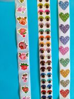 50* Sticker nach Wahl Augen Glitzer, Rose Blumen, Herz