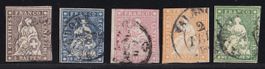 1854-1862 LOT Strubel Marken gestempelt SBK 410Fr.