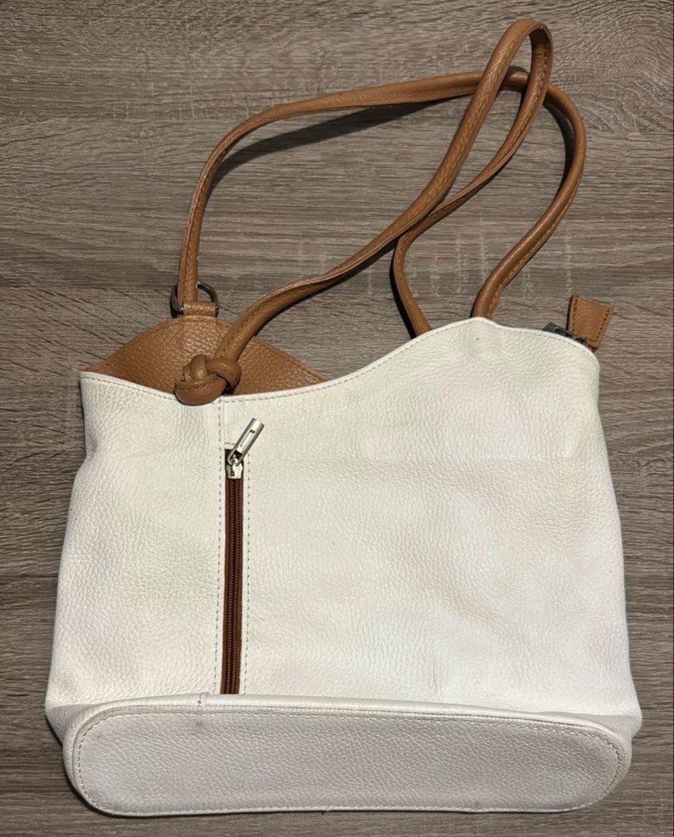 Borse da donna: Ledertasche in Weiss/Braun – Usato da Safenwil venduto da Lenzburg-Gretzenbach 1