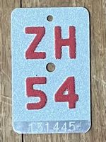 ZH 54 - VELONUMMER - FAHRRADSCHILD - PLAQUE DE VELO - ZH 54