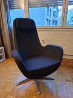 Drehsessel dunkelgrau mit Kopfstütze