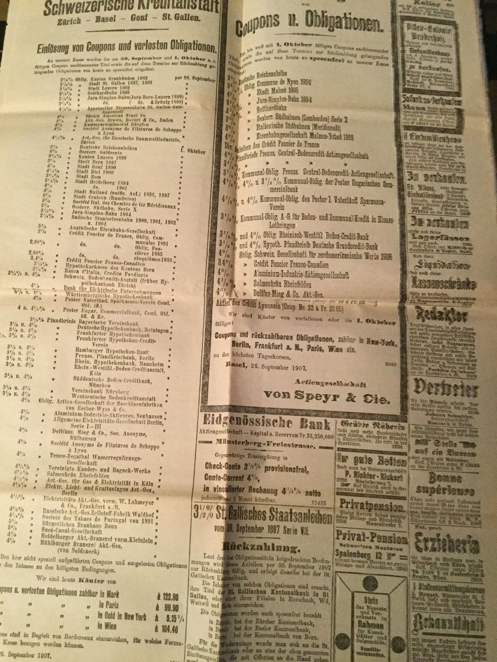 Riviste & Magazine: Basler Nachrichten, Beilage, 26.09.1907 – Usato da Luzern venduto da Einh0rn 4