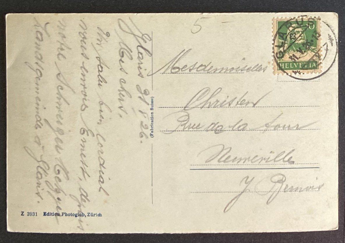 Cartes postales: AK Glarus mit Vorderglärnisch – D'occasion à Böckten par Hansi36 1