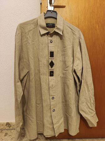 Gratz Herrenhemd, beige, Grösse L – Top Zustand!
