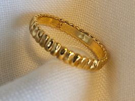 Schicker vergoldeter Sterling Silber Ring Damen Grösse 58